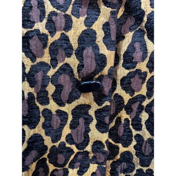 Susan Graver Leopard Print Coat Jacket Buttons Size 4 - Picture 5 of 5